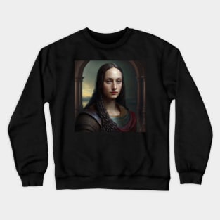 Mona Lisa Medieval Warrior Portrait Crewneck Sweatshirt